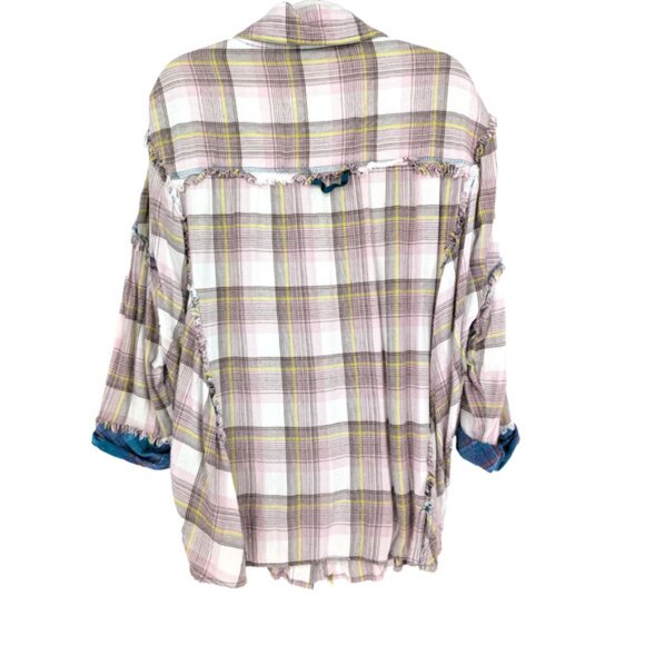 Intimately‎ Free People Fallin For Flannel Plaid Lounge Grunge Boho Shirt XS - Picture 2 of 10